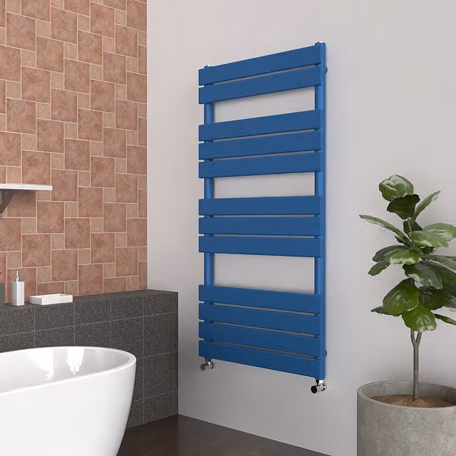 Lux Heat Flat Coloured Towel Radiator in Galaxy Blue, W: 60.0 cm, H: 120.0 cm