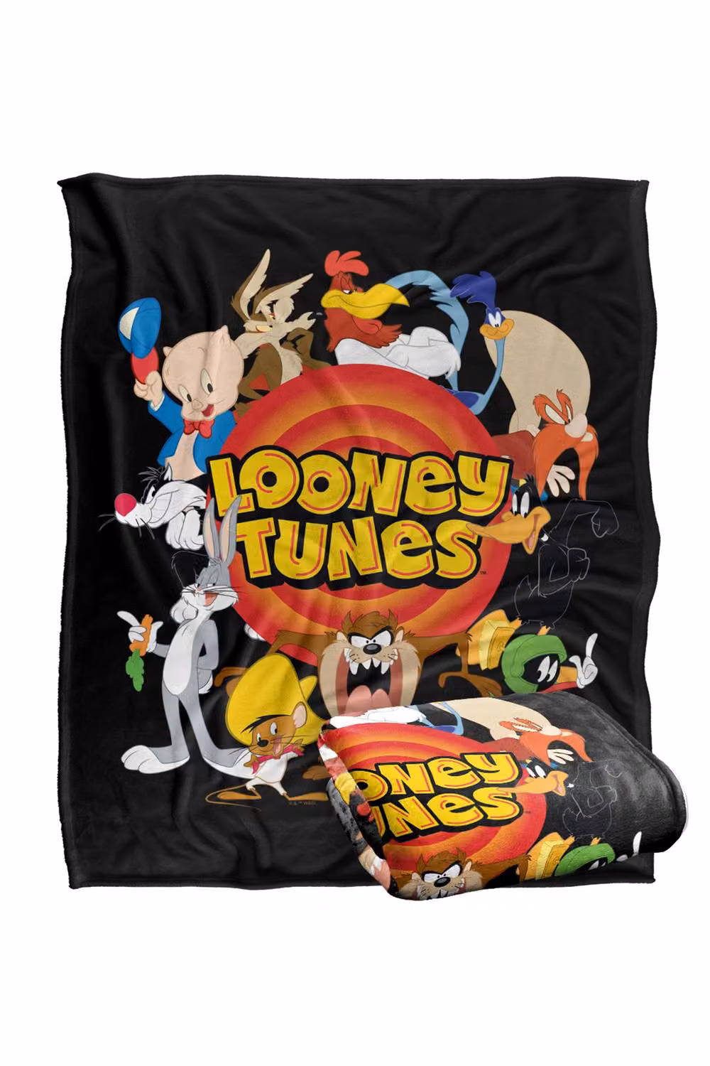 LOGOVISION Looney Tunes Group Circle Logo Super Soft Fleece Throw Blanket, Multicolour, W: 152 cm, D: 127 cm – 6
