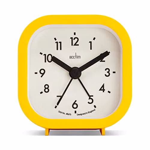 Acctim Robyn Mini Bedside Alarm Clock in Yellow