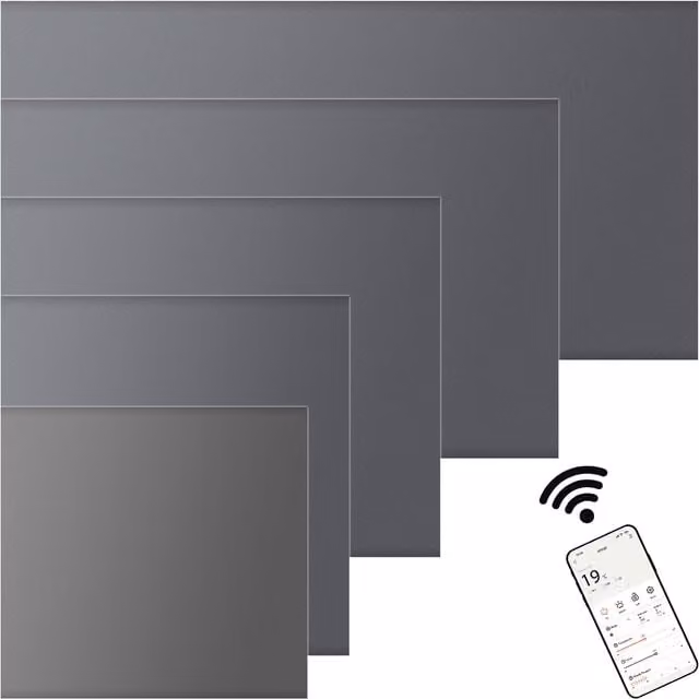 Mylek Eco Smart WiFi Panel Electric Convector Radiator in Anthracite Grey, W 50 cm x H 42.5 cm