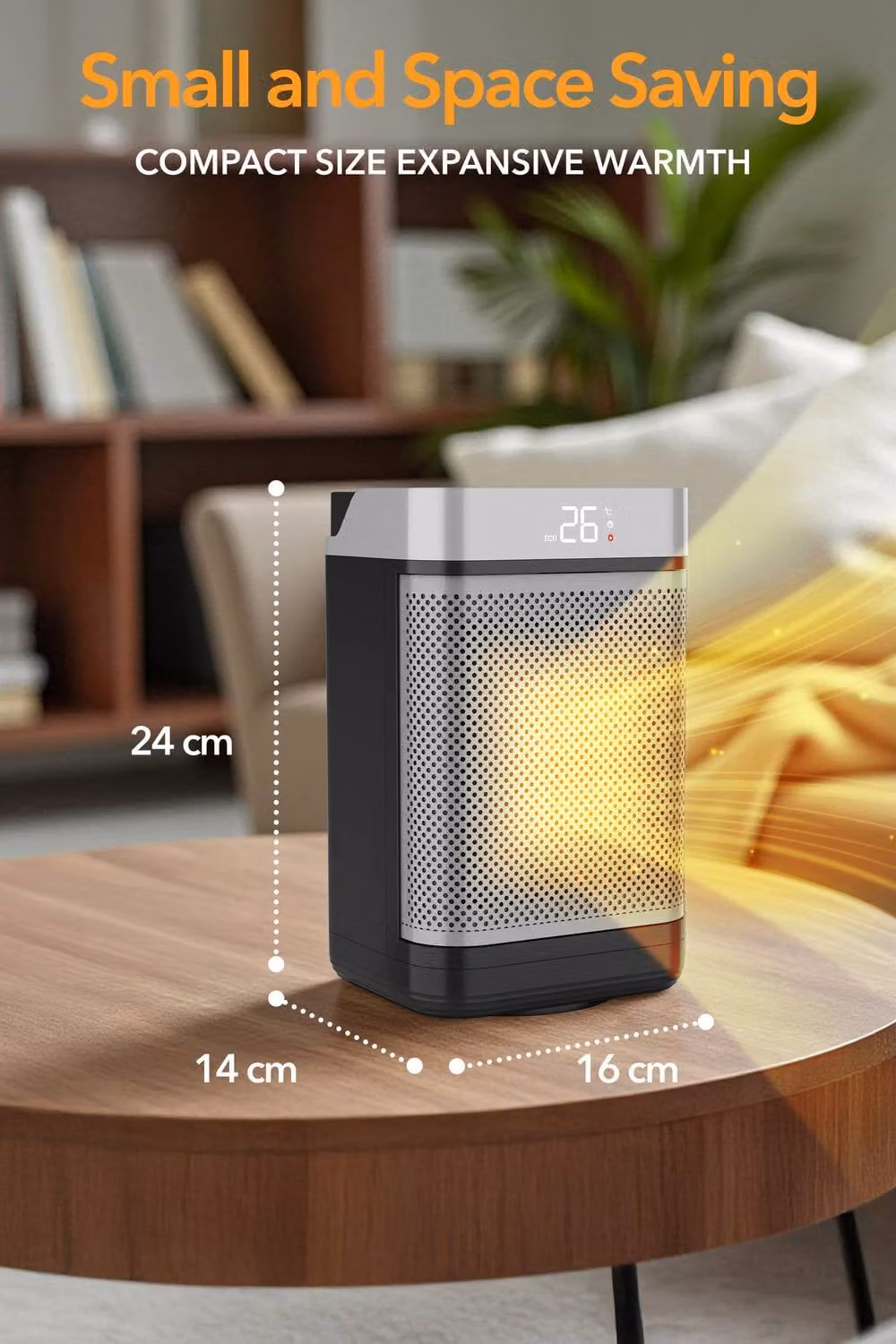 Air Pro 10 inch Portable Electric Ceramic Space Heater with LED Display and Remote Control in Grey – 6