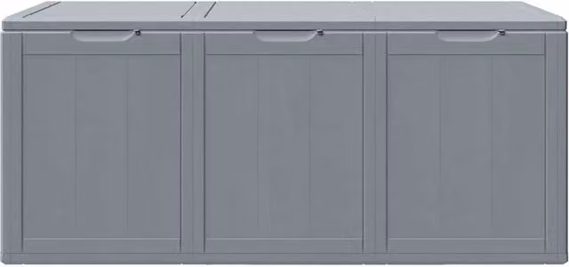 Berkfield Home Garden Storage Box, 270L, Grey Rattan Plastic, W: 118.5 cm, D: 44.5 cm, H: 51.0 cm – 1