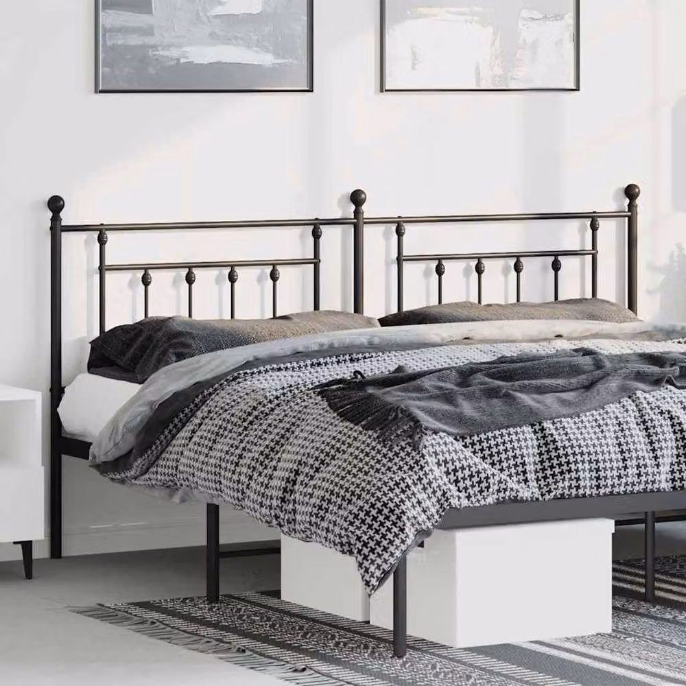 Berkfield Home Classic Metal Headboard in Black, 180 cm – 2