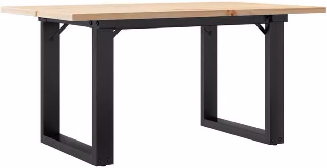 Berkfield Home O-Frame Coffee Table in Brown Solid Pine and Steel, W: 80 cm, D: 50 cm, H: 40 cm – 1