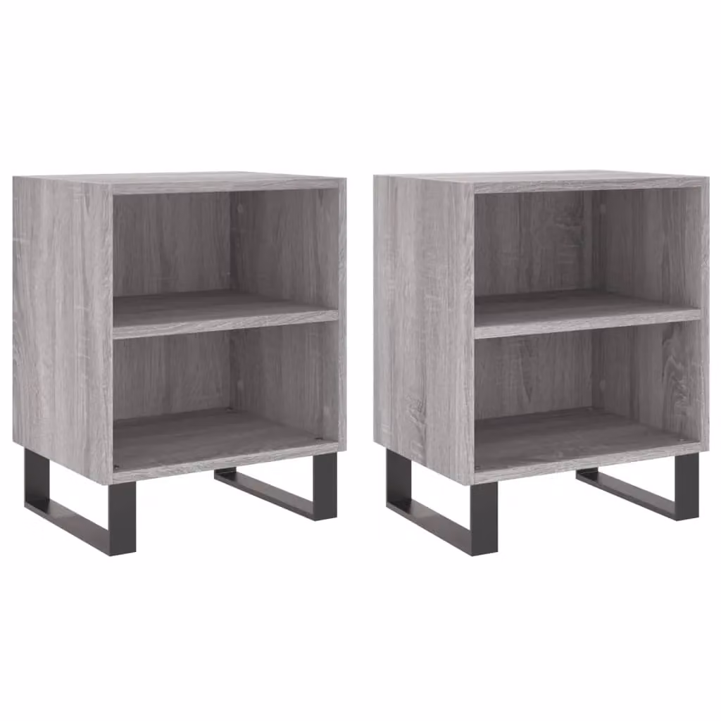 Berkfield Home Set of 2 Grey Sonoma Bedside Cabinets, W/D/H: 40 x 30 x 50 cm – 1