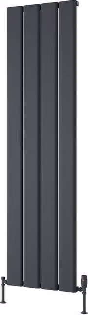 Bathroom Kingdom Caldaro Anthracite Designer Flat Panel Vertical Radiator, Grey, H 180 cm x W 49.5 cm