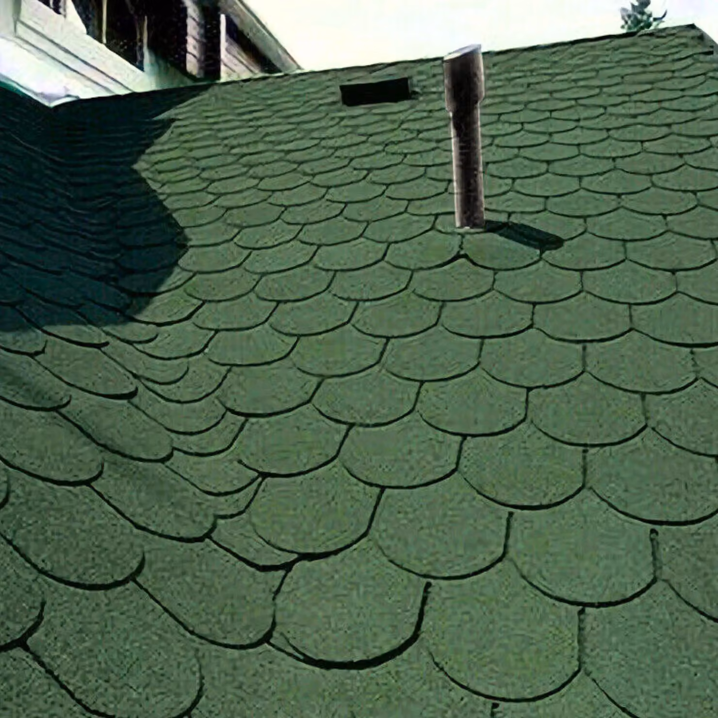 Novecrafto Heavy Duty Asphalt Roof Shingles in Green Fish Scale Design, 25 Pieces, W: 80 cm, H: 31.5 cm – 2