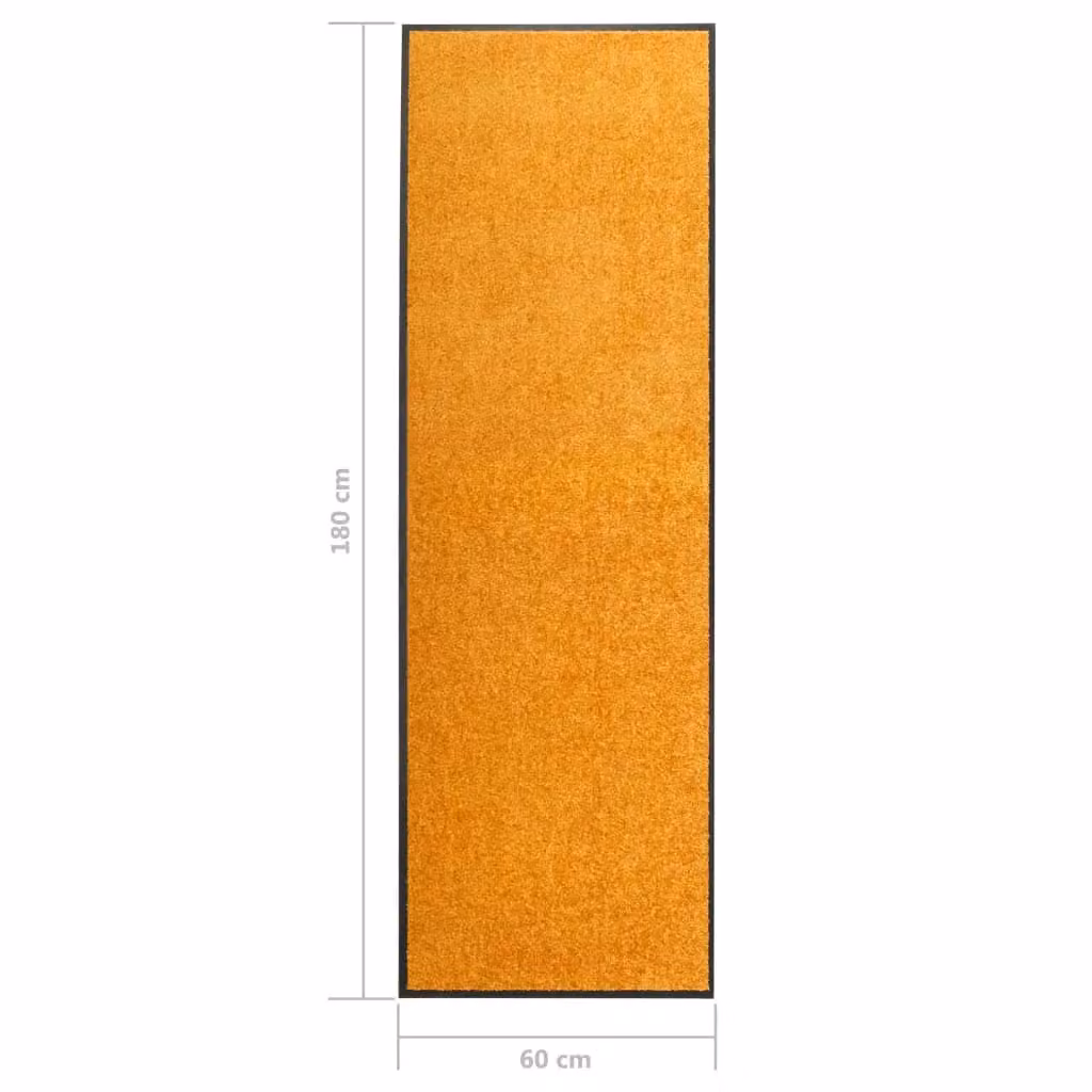 Berkfield Home Washable Non-Slip Orange Doormat W: 60 cm, L: 180 cm – 3