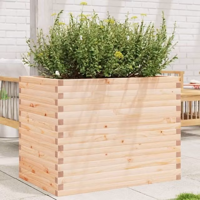 Berkfield Home Brown Solid Pine Garden Planter W/D/H: 90 x 60 x 68.5 cm