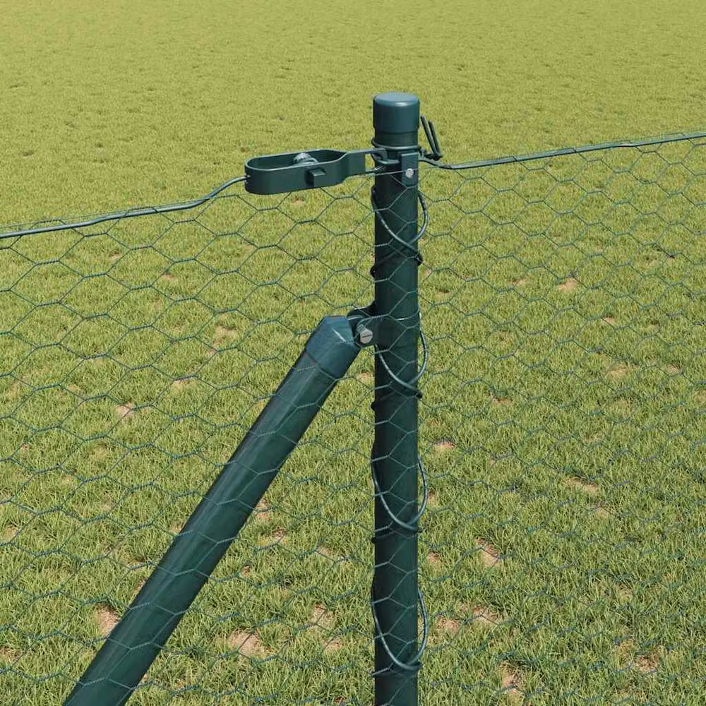 Berkfield Home Hexagon Steel Fence, Green, W: 140 cm, L: 10 m – 4