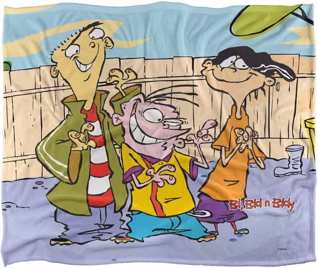 Cartoon Network Ed Edd N Eddy Backyard Boys Super Soft Silky Touch Throw Blanket, White and Multicolour, W: 152 cm, D: 127 cm – 1