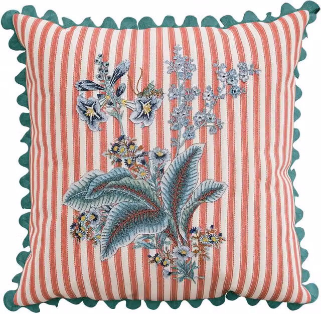Sanderson Rubus Square Cotton Cushion, Multicolour, W/D/H: 45 x 45 x 45 cm