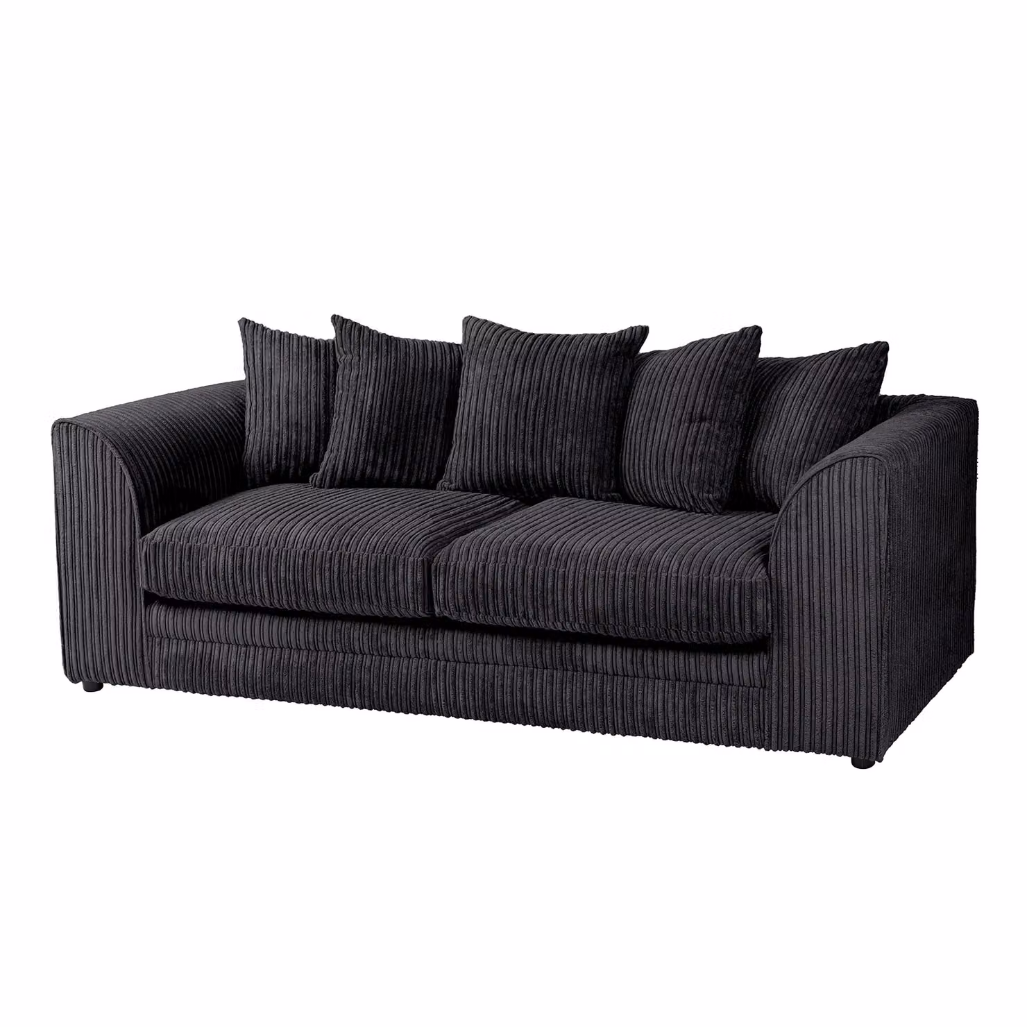 SquareBoxx Lennox 3 Seater Upholstered Sofa Set in Black – 2