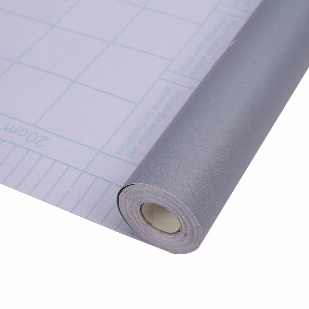 NESTLUNE Modern Floral Self Adhesive Peel and Stick Wallpaper Roll, Multicolour and Grey, W: 100 cm, H: 15 cm – 3