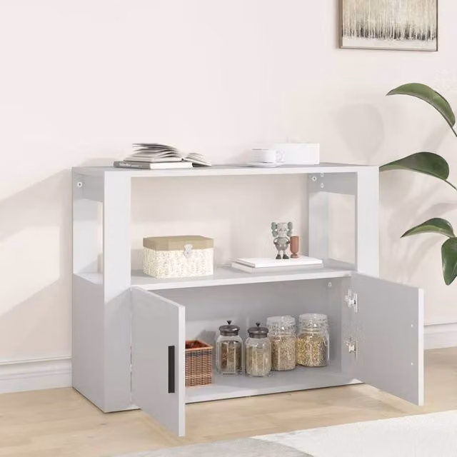 Berkfield Home Modern White Matt MDF Sideboard W/D/H: 80 x 30 x 60 cm
