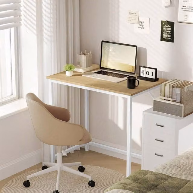 VASAGLE Industrial Writing Desk, Yellow, W: 75.5 cm, D: 50 cm, H: 80 cm