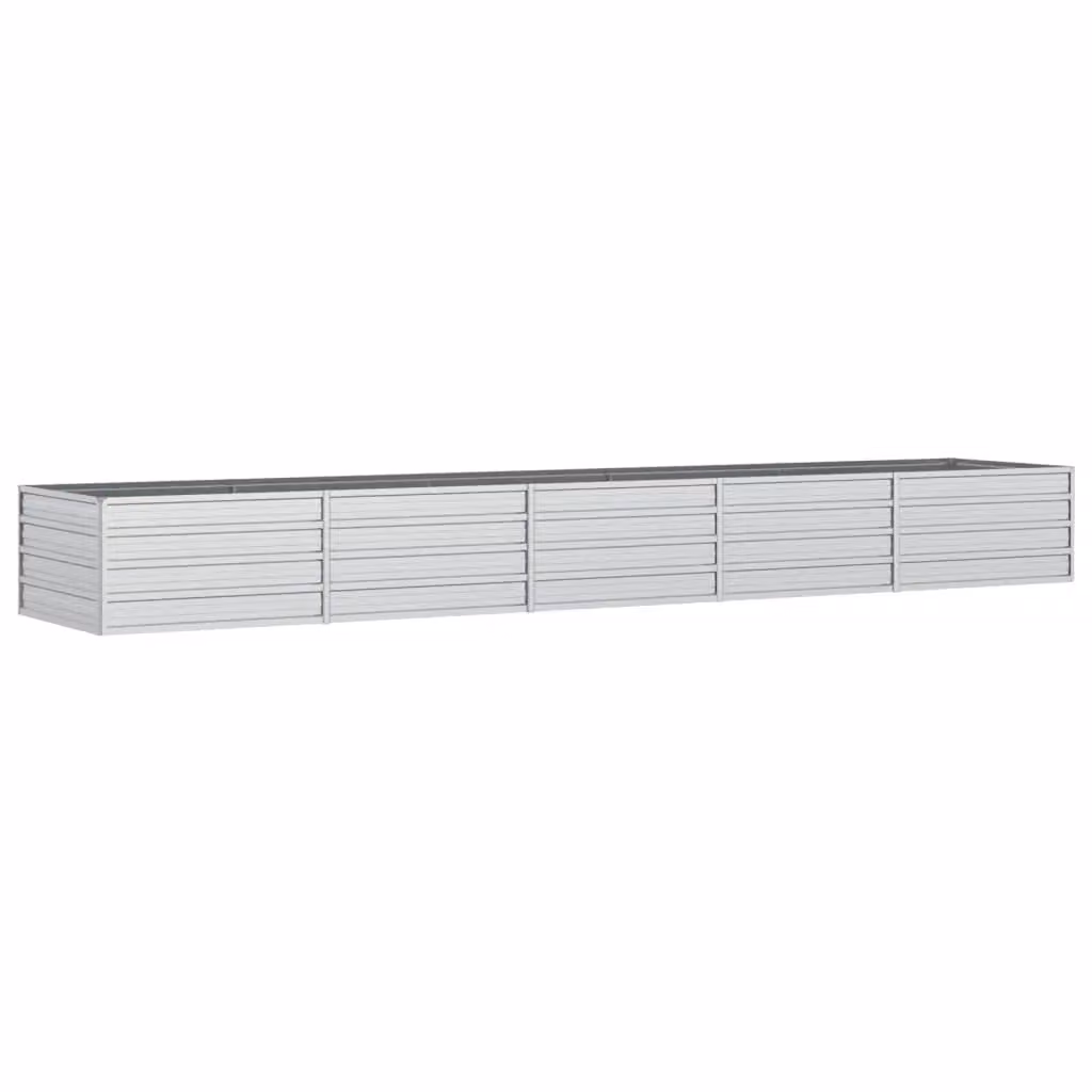 Berkfield Home Garden Galvanised Steel Raised Bed in Silver, W: 400 cm, D: 80 cm, H: 45 cm – 2