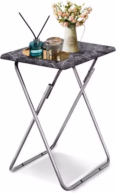 Huhote Small Folding Side Table in Jet Black – 1