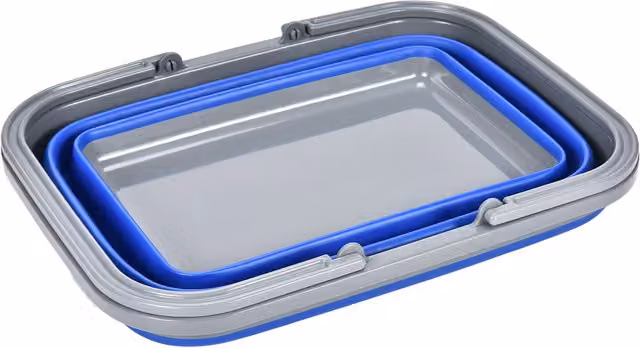 Active Sport Flexible Rectangular Sink Bowl in Blue Silicone and Plastic