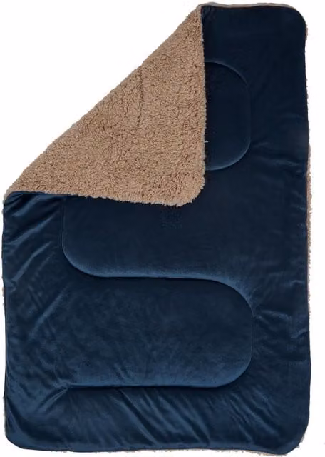 Brentfords Blue Fluffy Fleece Throw, W: 110 cm