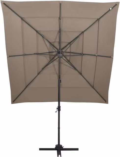 Berkfield Home 4-Tier Parasol with Aluminium Pole in Beige, W/D: 250 x 250 cm – 1