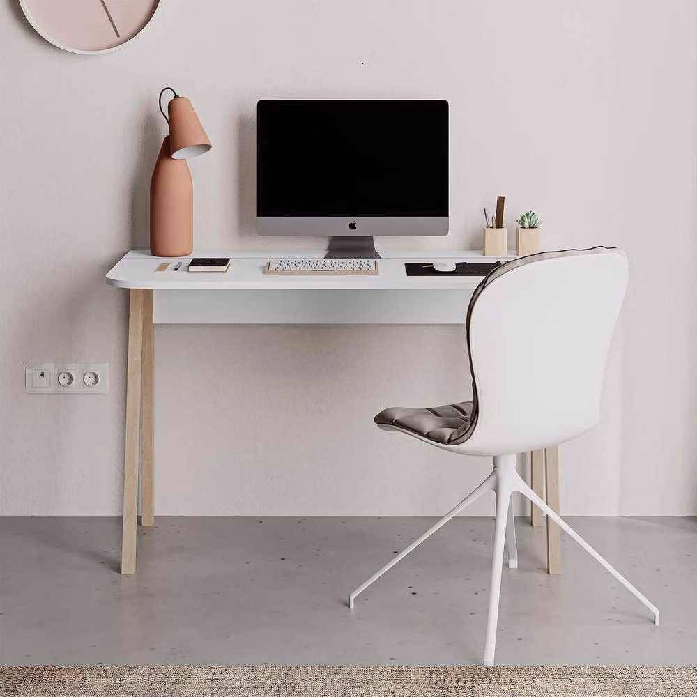 Havendro Matt White Modern Rectangular Writing Desk W/D/H: 120 x 75 x 0 cm – 2