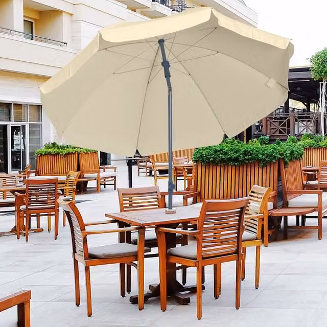 Outsunny Beach Umbrella Parasol in White