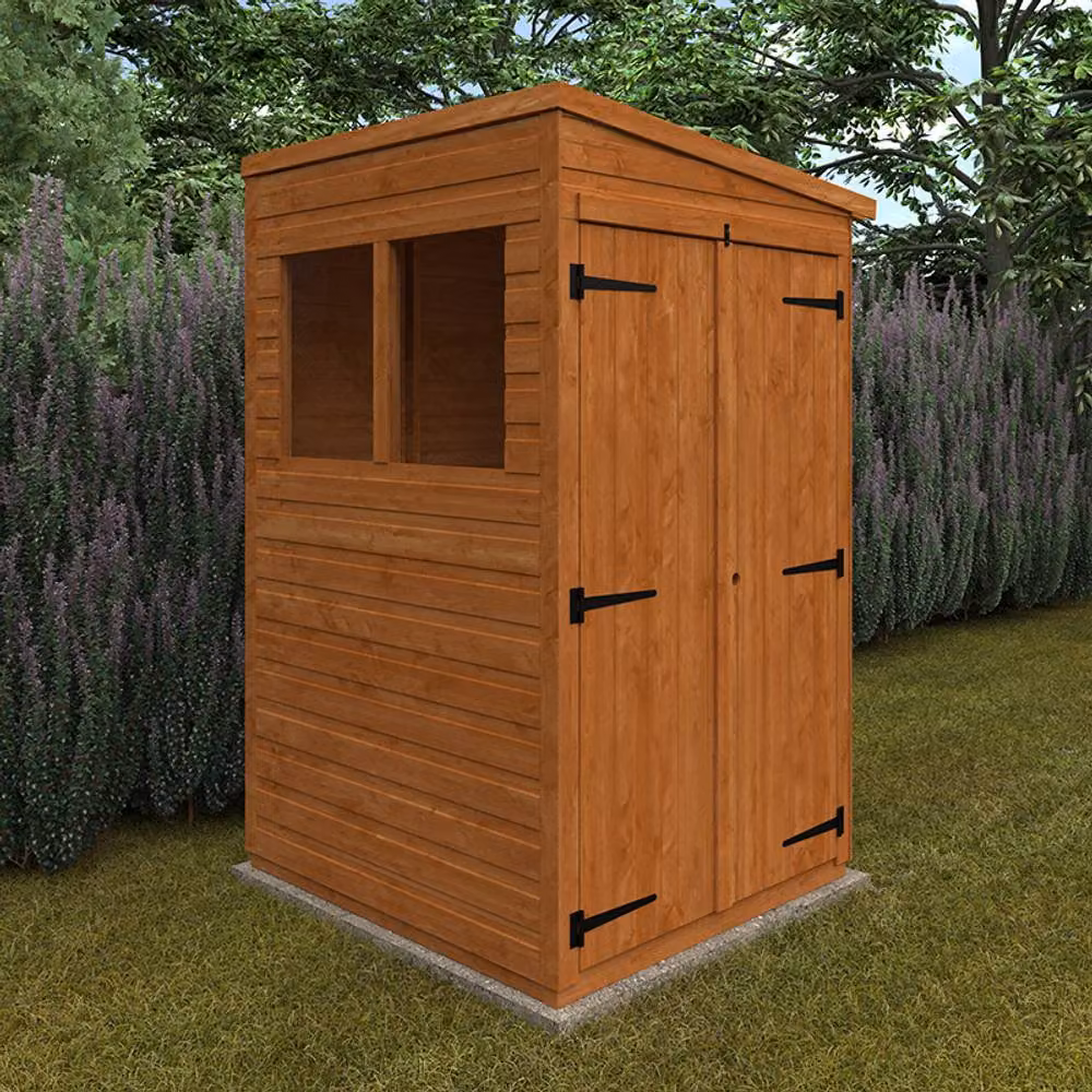 Buttercup Farm 4x4 Flex Pent Double Door 12mm Wood Chicken Coop in Burnt Orange, L123.8 x W115 x H203 cm – 2