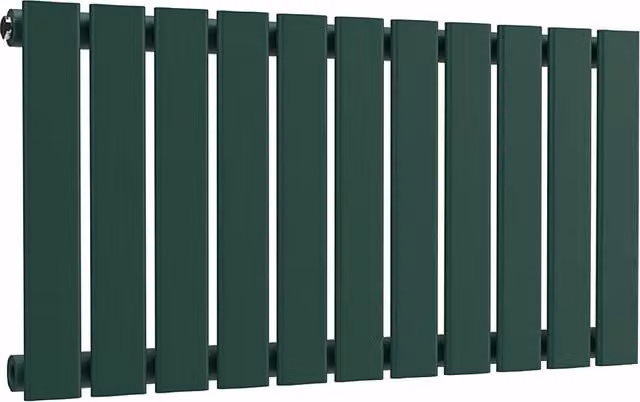 Lux Heat Single Flat Horizontal Steel Radiator in British Racing Green, W: 77.0 cm, H: 40.0 cm