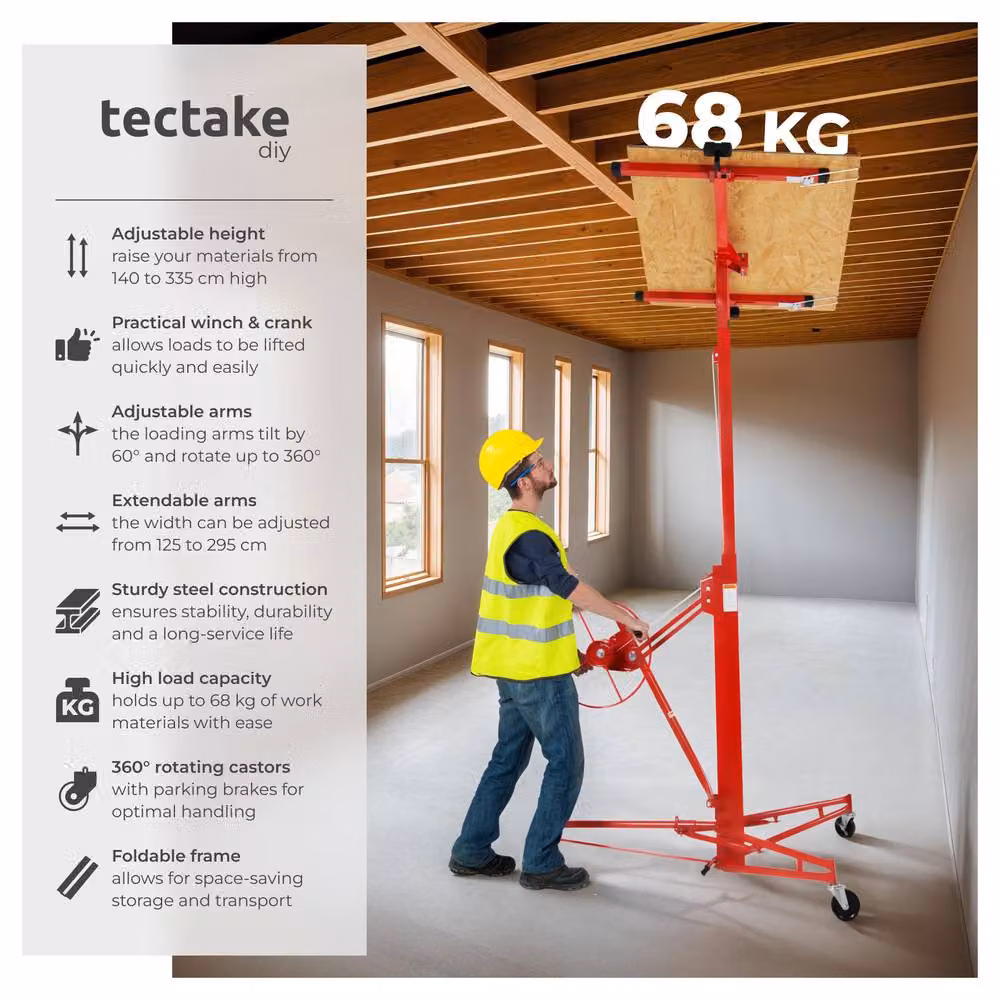 tectake Plasterboard Lifter in Red Metal – 2