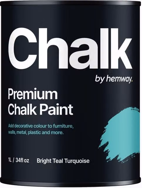 Hemway Chalk Paint in Bright Teal Turquoise, Flat Matt, 1L