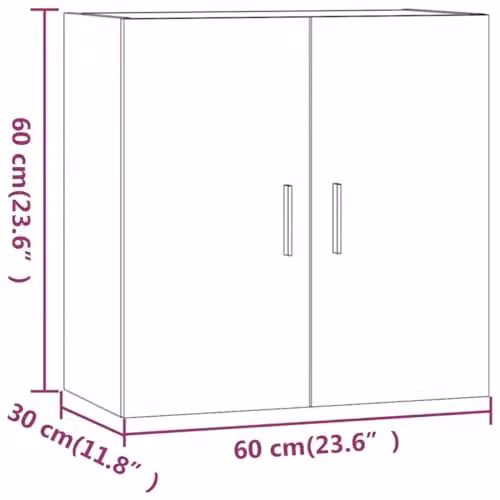 vidaXL Wall Cabinet in Sonoma Oak, W/D/H: 60 x 30 x 60 cm, Brown MDF – 2