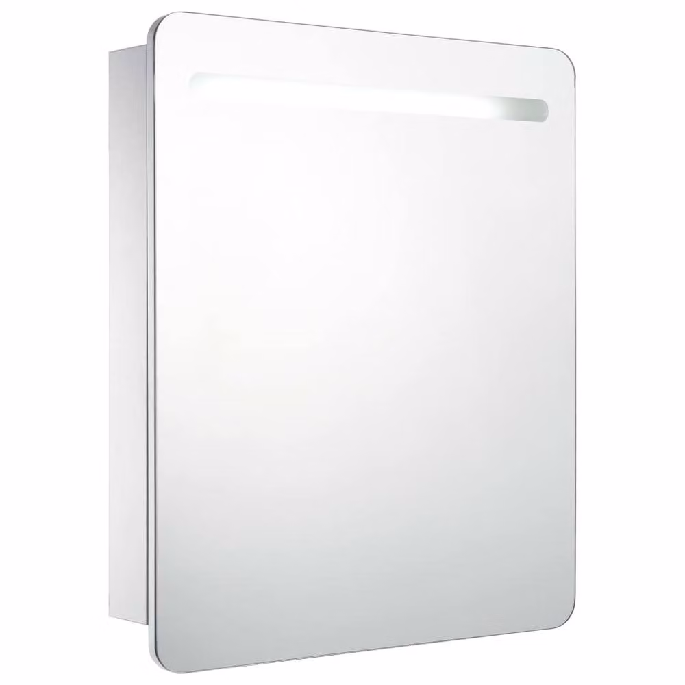 Berkfield Home LED Bathroom Mirror Cabinet in White, W/D/H: 68 x 9 x 80 cm – 2