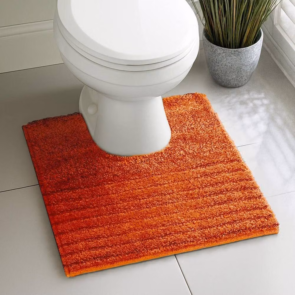Velosso Linear Orange Microfibre Non-Slip Bath and Pedestal Mat, Small – 2
