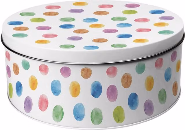 Purely Home Round Multicoloured Rainbow Polka Dot Cake Tin