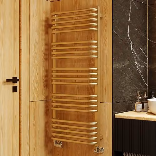 Terma Gold Steel Towel Rail, H 114 cm x W 50 cm