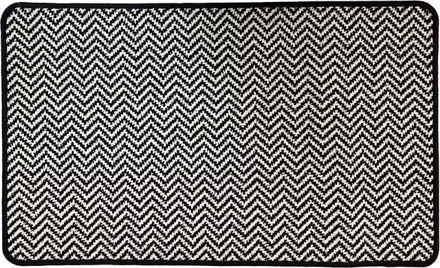 Primeur Graphic Chevron Loop Doormat in Black and White