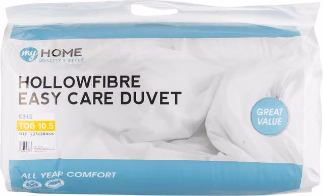 My Home 10.5 Tog Hollow Fibre Duvet, White, King Size