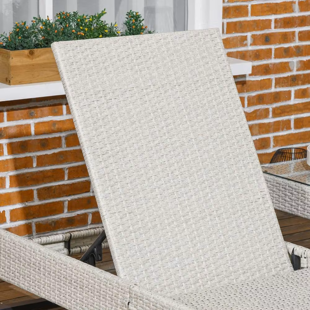 STILVORA Sun Lounger Set with 5-Position Recliner and Weatherproof Cushions in Light Grey – 6