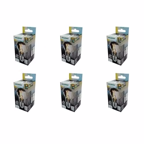 SYLVANIA Smart LED Light Bulb E27 WiFi Tuneable White, Dimmable, Clear, Pack of 6