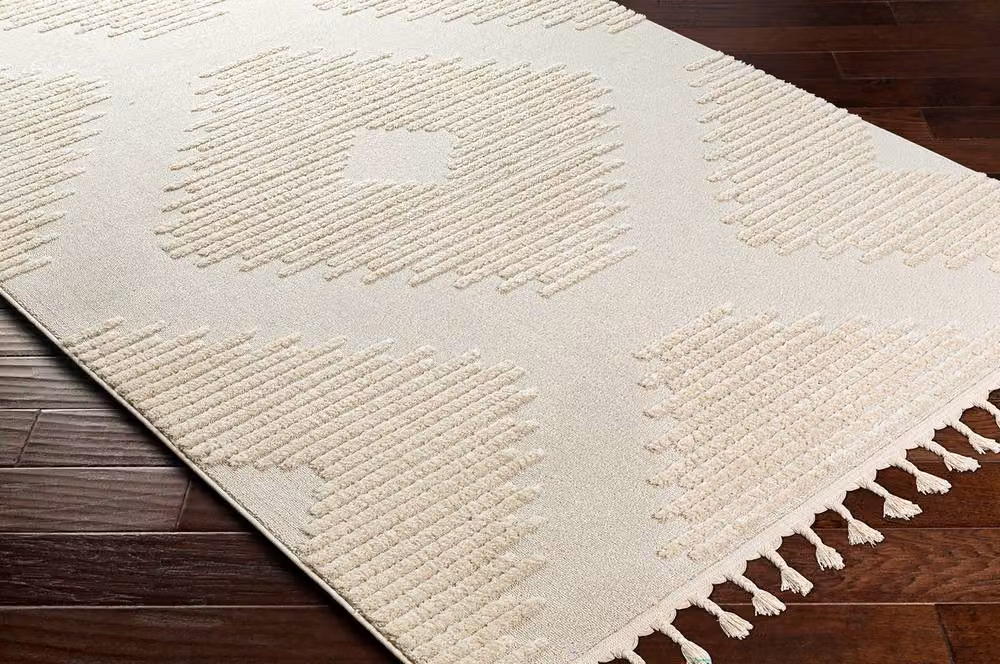 Livabliss Nora Geometric High Pile Fringe Rug in Grey and White, W: 200 cm, D: 275 cm – 3