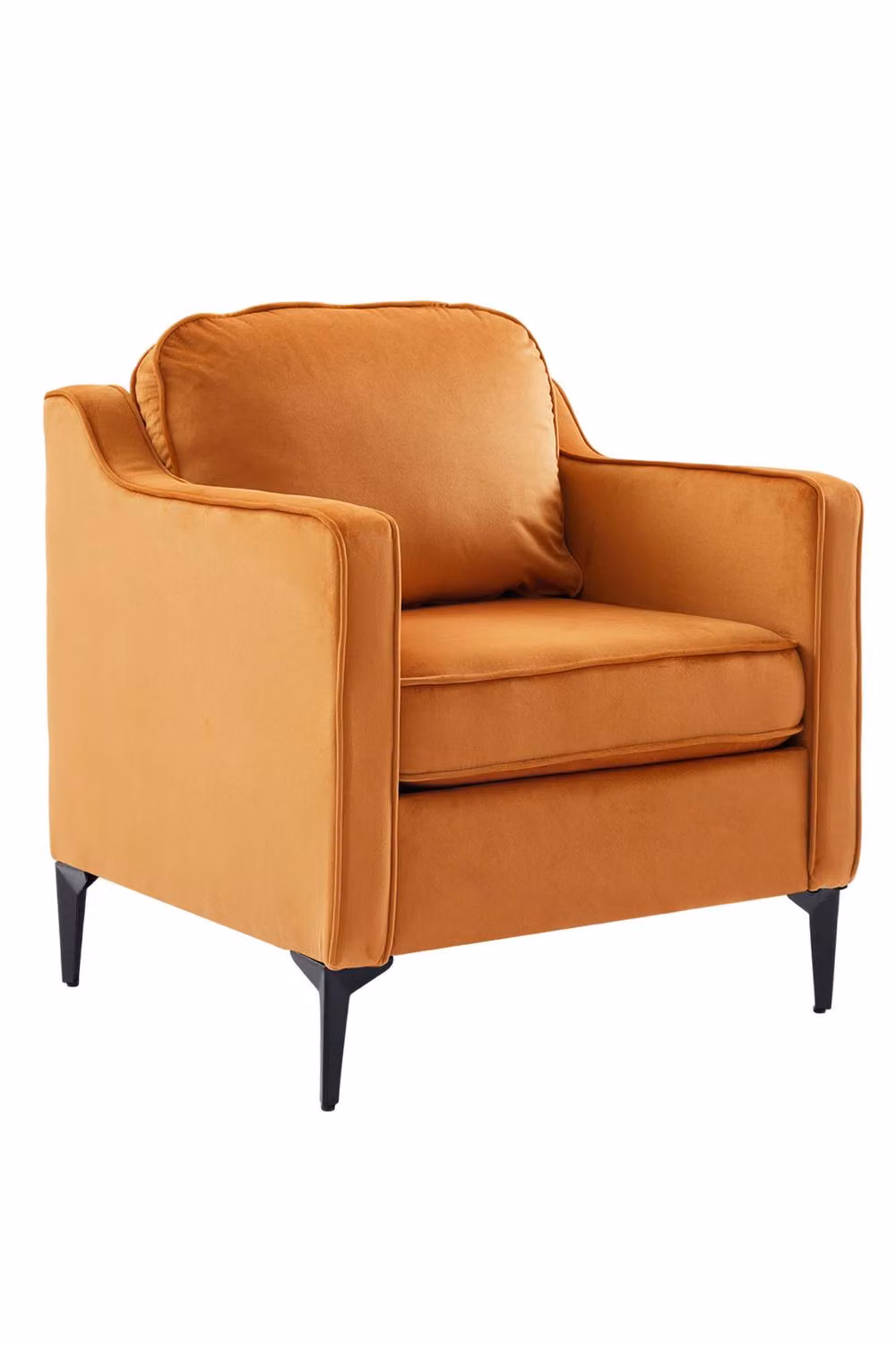 Garden Sanctuary Modern Orange Fabric Single Sofa Armchair with Foam Upholstery – 2