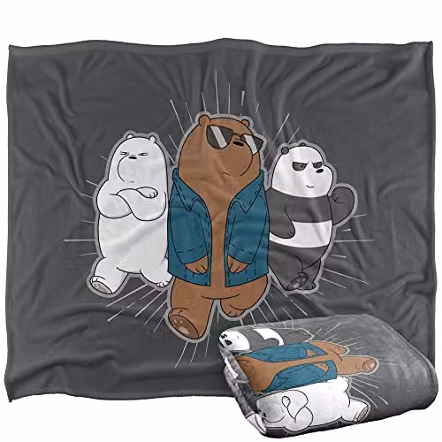 LOGOVISION We Bare Bears Super Soft Microfibre Fleece Throw Blanket, White, W/D/H: 152 x 127 cm – 1