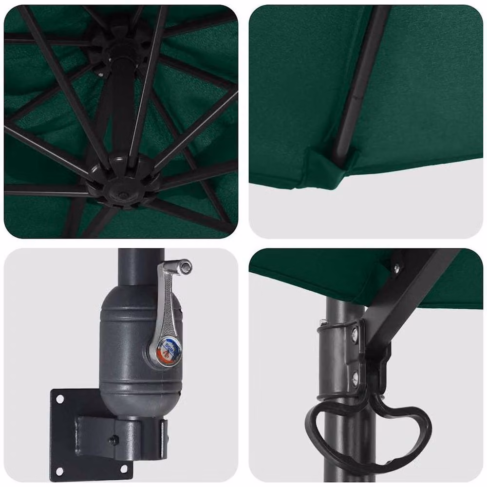 Berkfield Home Large Green Tiltable Patio Umbrella with Metal Frame and Polyester Canopy – 4