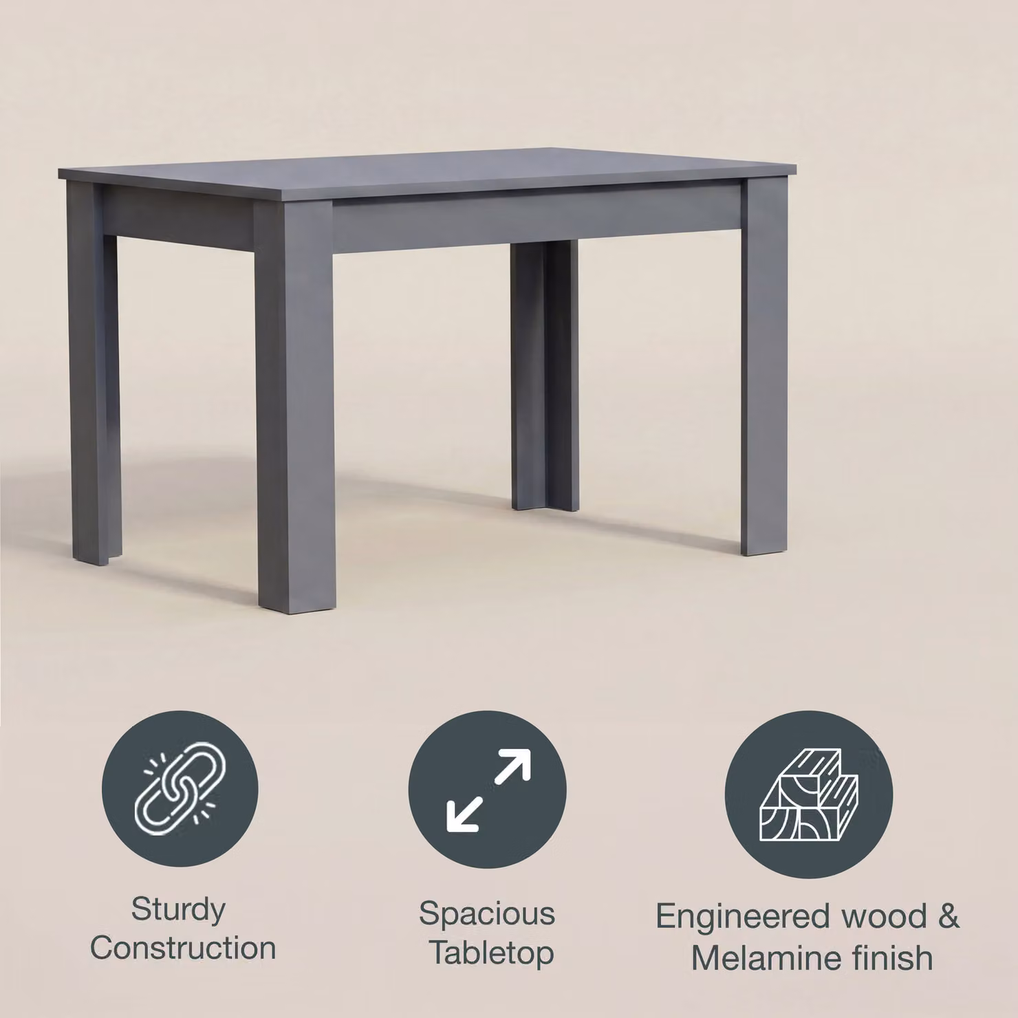Vida Designs Medina 6 Seater Rectangular Dining Table in Grey – 3