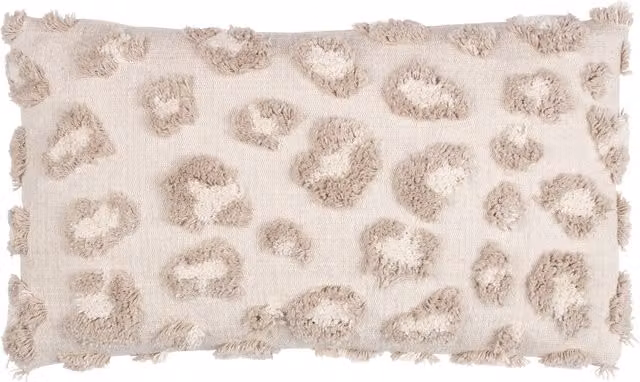 Make it a Home Maeve Tufted Cotton Cushion in Beige and White