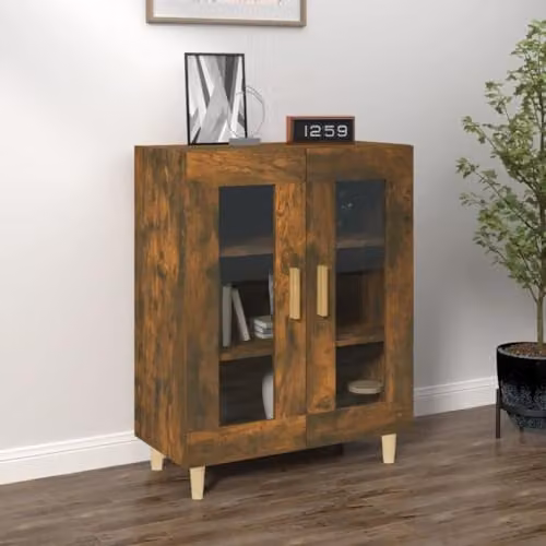 vidaXL Smoked Oak Sideboard in Brown, W/D/H: 69.5 x 34 x 90 cm – 2