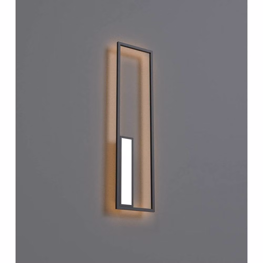 Netlighting Boutique Rectangular Dimmable LED Wall Lamp, Black, 50W, 3000K, 2740lm – 2