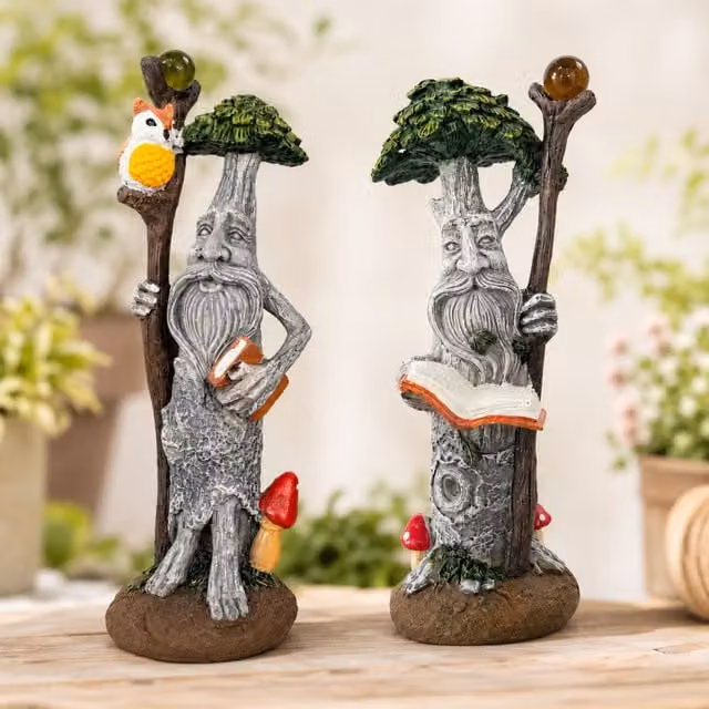 Marco Paul Set of 2 Multicolour Tree Man Garden Ornaments in Resin – 1