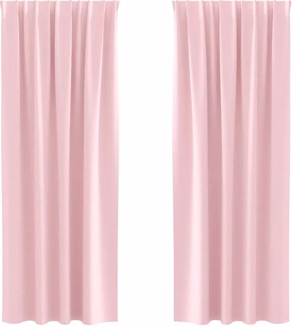 Berkfield Home Blackout Curtains, 2 Pack, Pink, Polyester, W: 140 cm, H: 260 cm